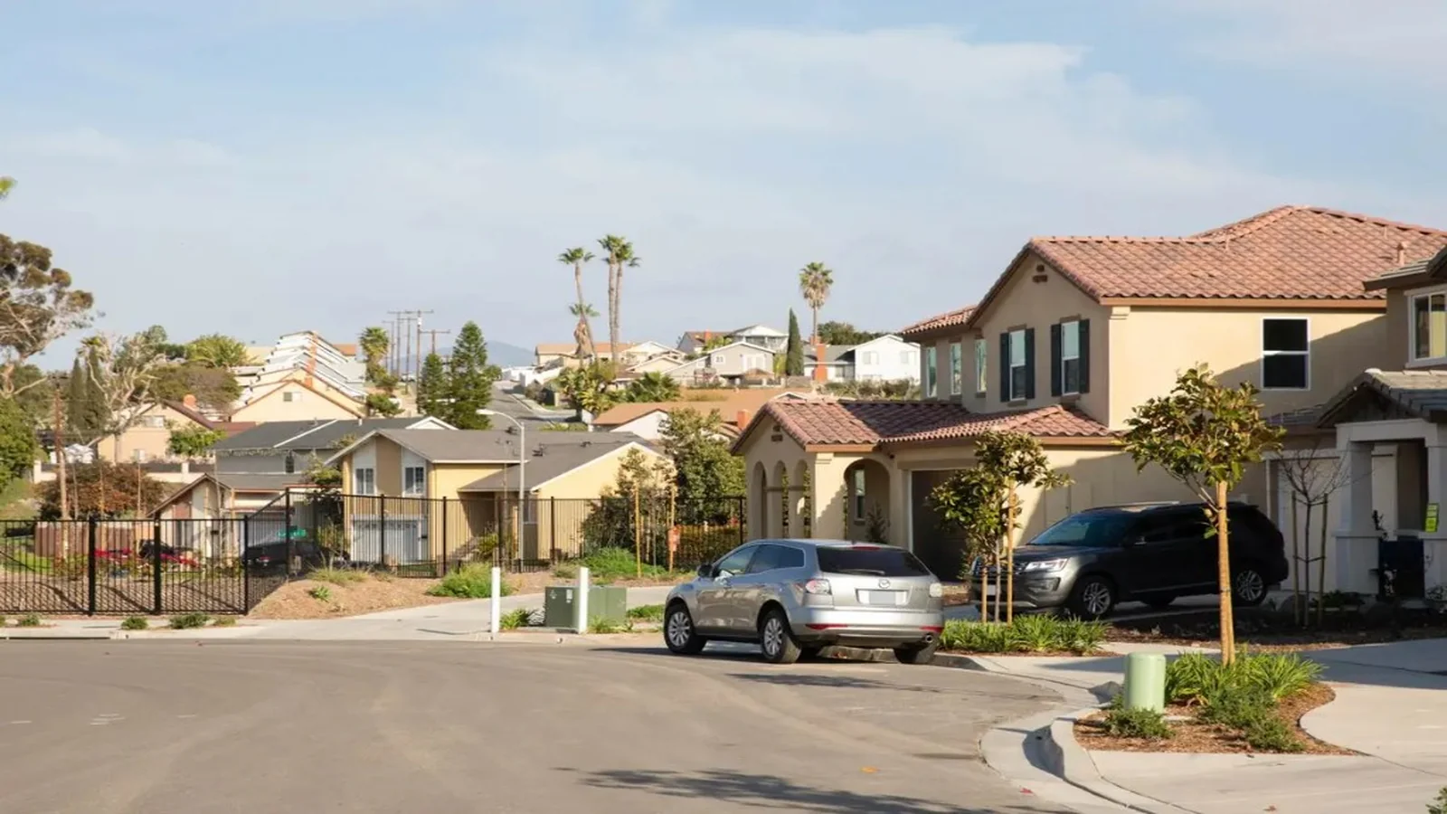 Hillside residential area in Paradise Hills, San Diego.