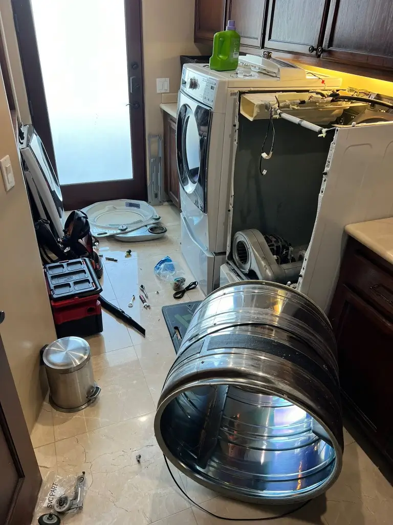Front-load washer repair — drum service
